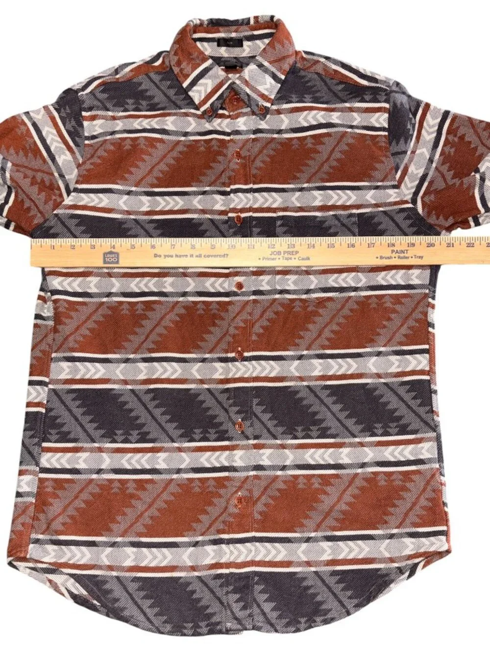 J. Crew Aztec Long Sleeve Flannel Button Up Western Southwest Slim Mens Medium